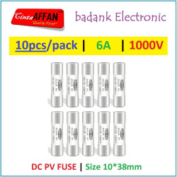 10pcs/pack - Solar PV Fuse Link DC 6A 1000V Size 10x38mm